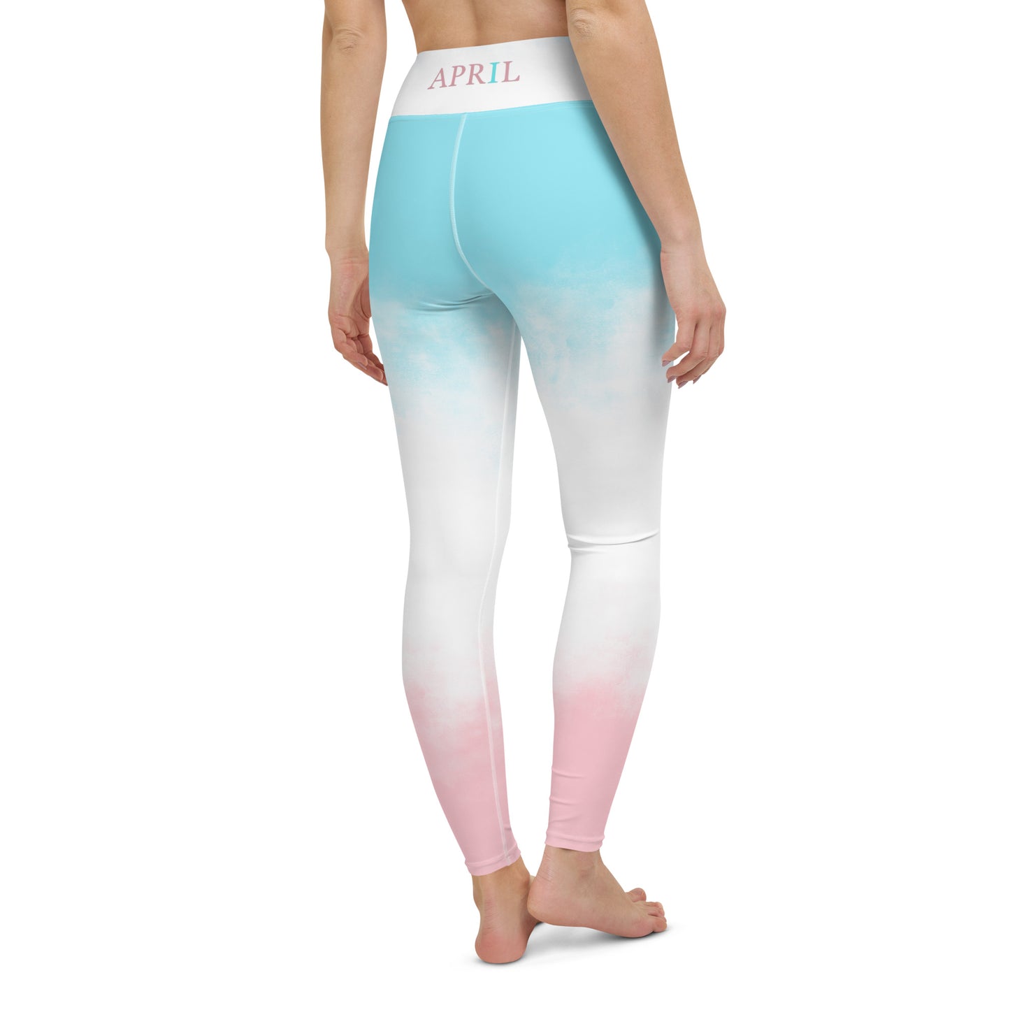 Cotton Candy April Yoga Leggings With Double AA and April Logos (F/B Waistband)