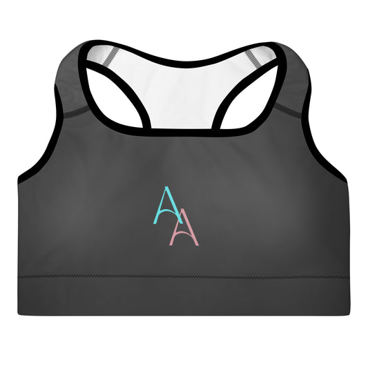 Black April Padded Sports Bra - Double AA Logo