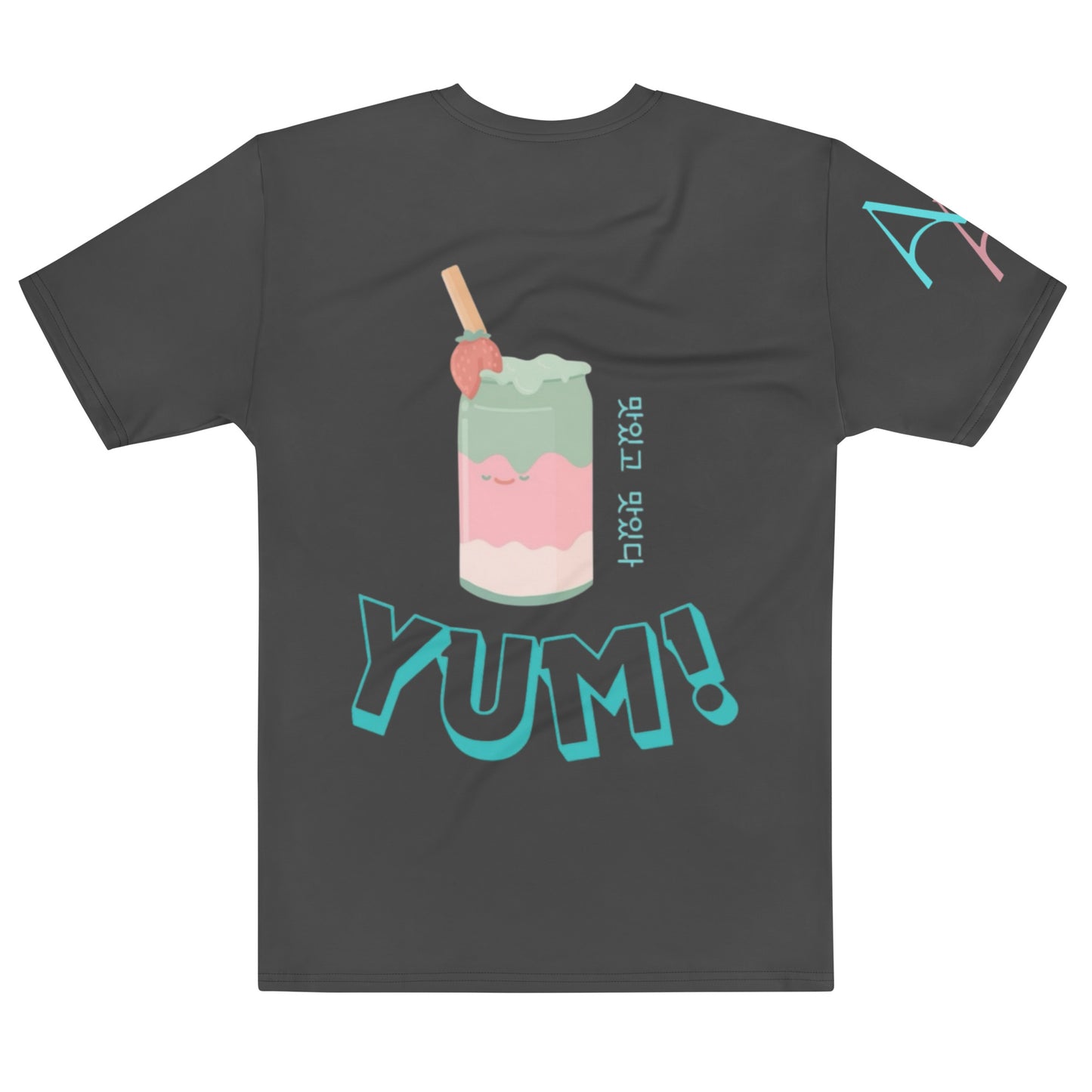 Men's Black Recycled T-Shirt - Korean Inspired Yum Design