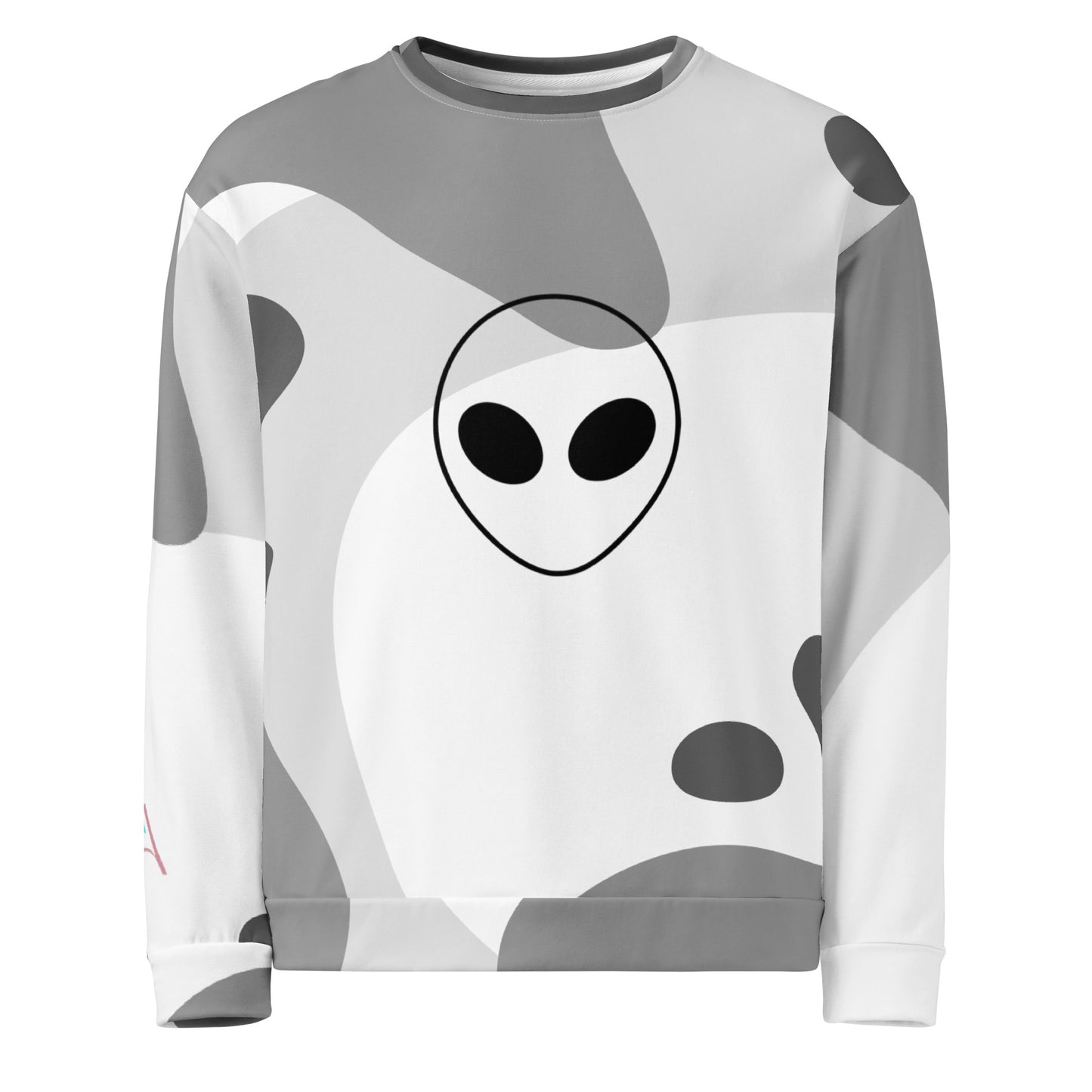 Multi-Gray Alien Head Unisex Sweatshirt (Big Print)