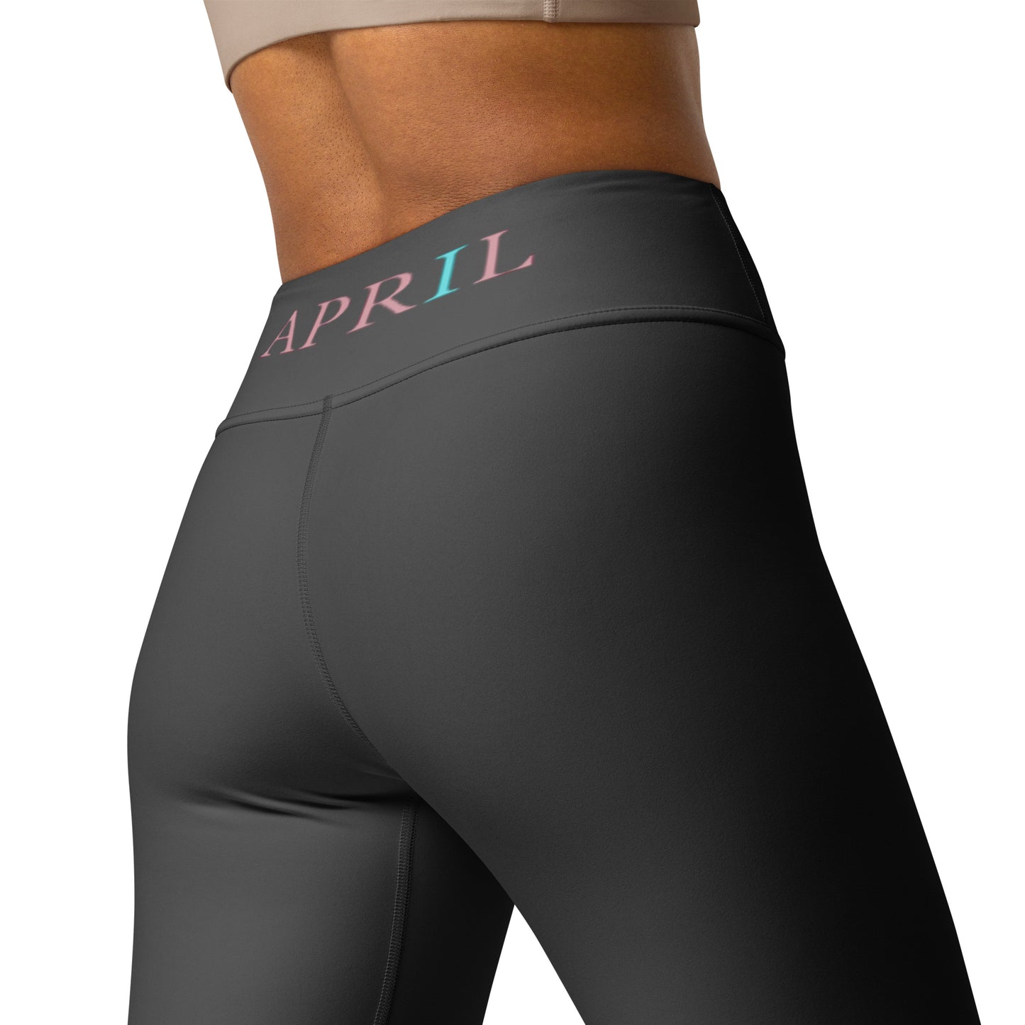 Black April Women’s Yoga Leggings (F/B Waistband Logos)