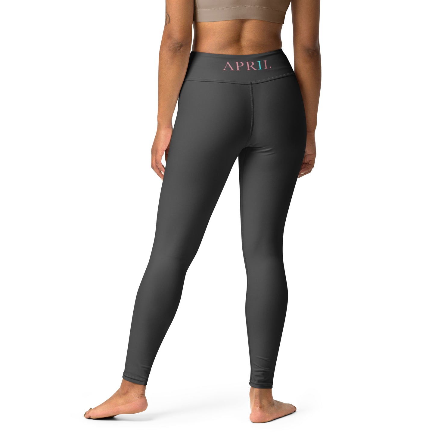 Black April Women’s Yoga Leggings (F/B Waistband Logos)